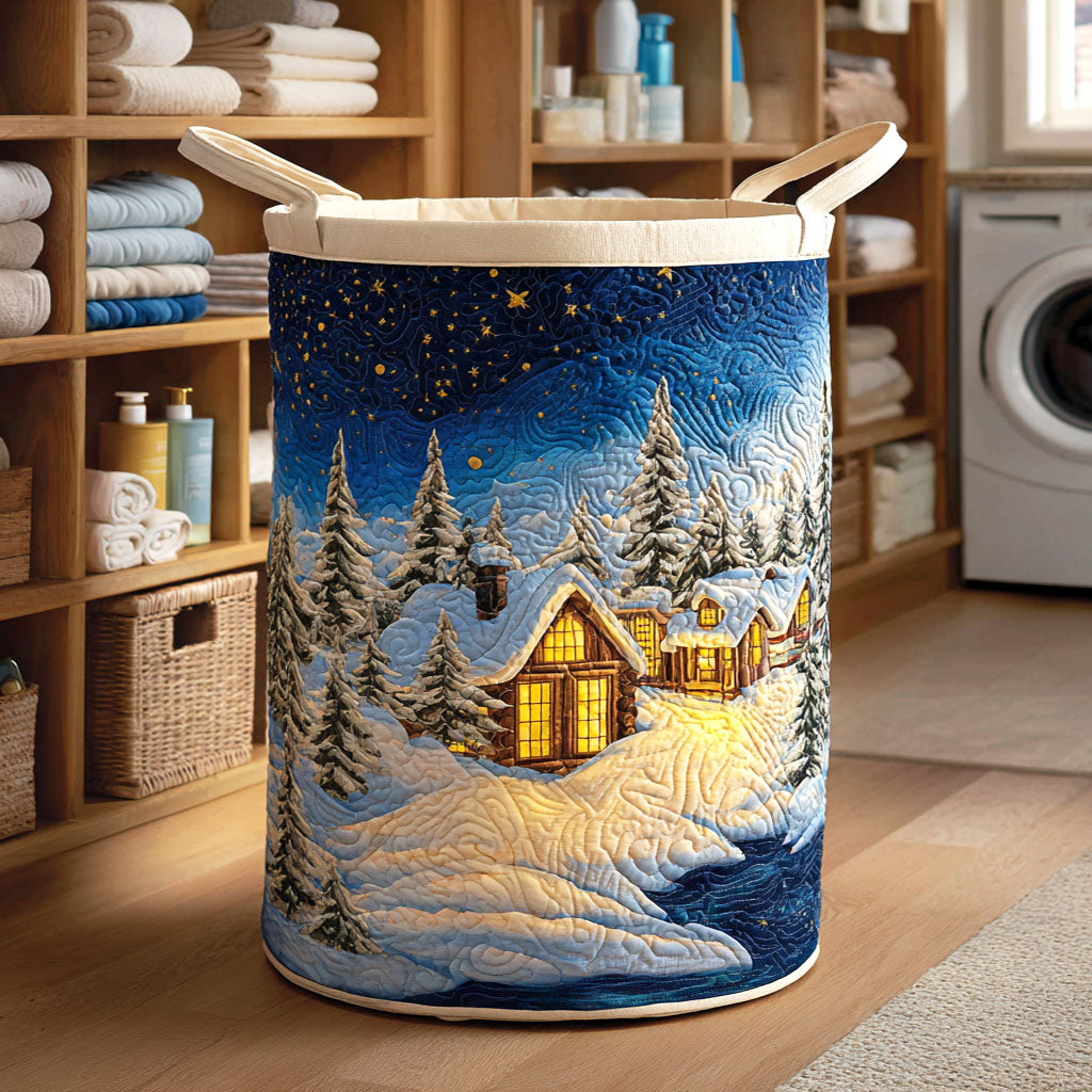 Starry Night Quilted Laundry Basket