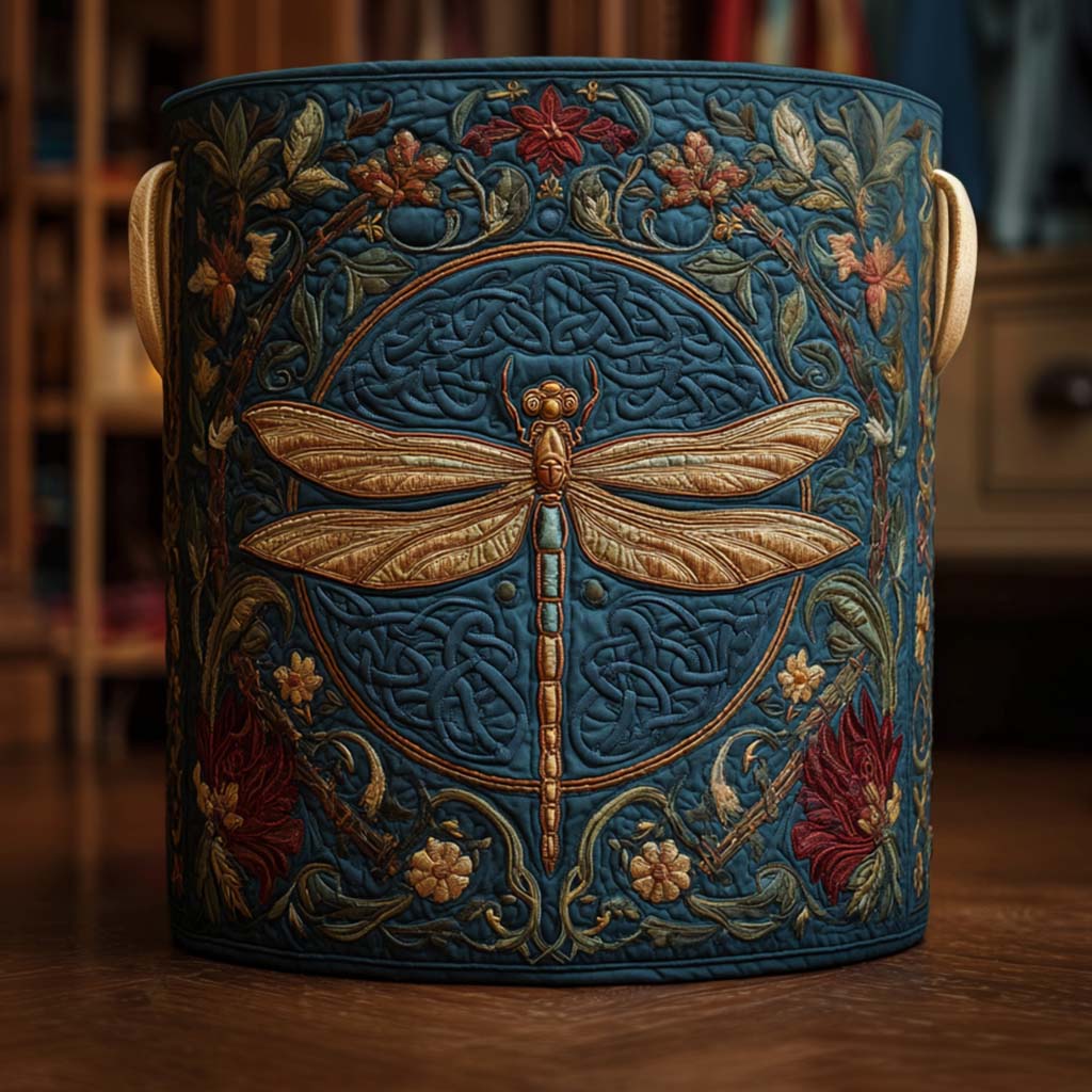 Summer Bloom Quilted Laundry Basket