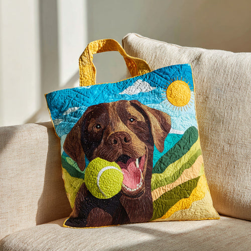 Sunny Lab Play Quilted Tote Bag