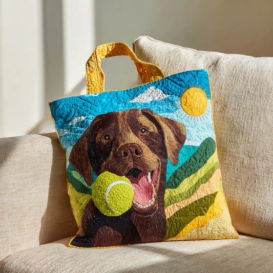 Sunny Lab Play Quilted Tote Bag