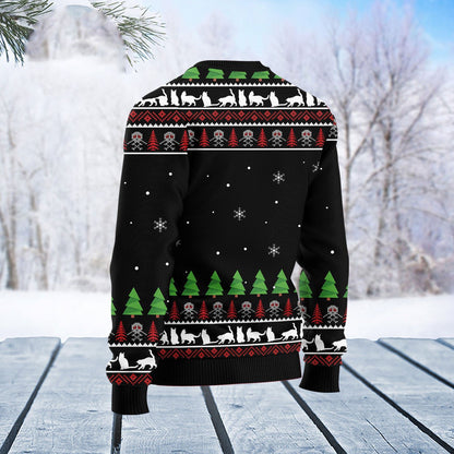 Cat Skull Santa Ugly Christmas Sweater