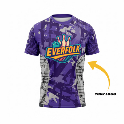 Custom Logo And Name Purple Green Jersey