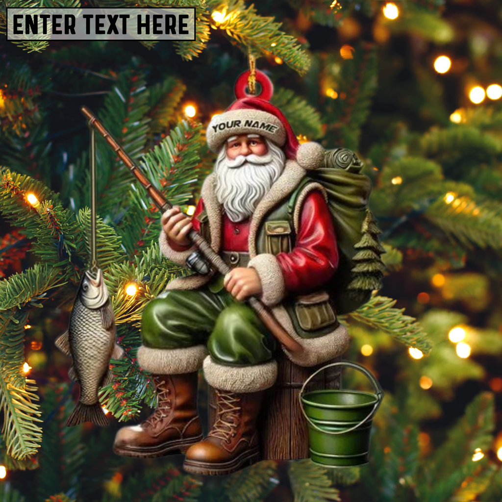 Custom Fishing Ornament for Anglers, Personalized Christmas Decor