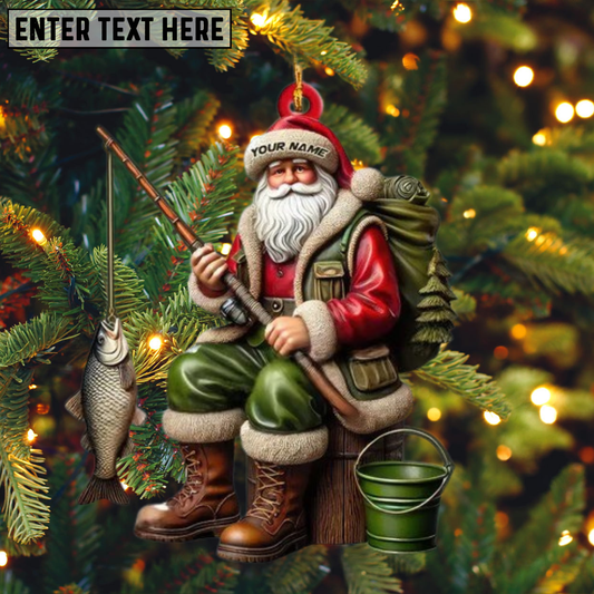 Custom Fishing Ornament for Anglers, Personalized Christmas Decor