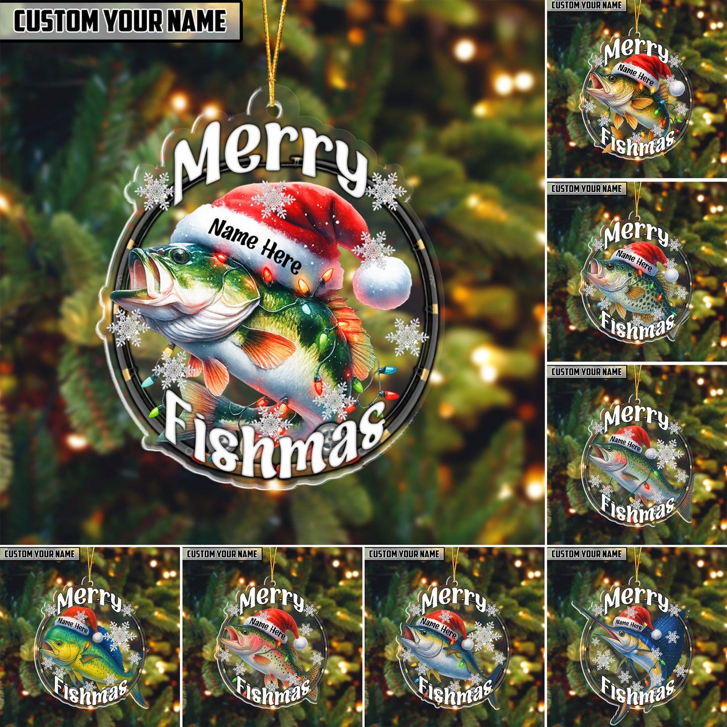 Fishing Customized Acrylic Ornament For Fishing Lovers