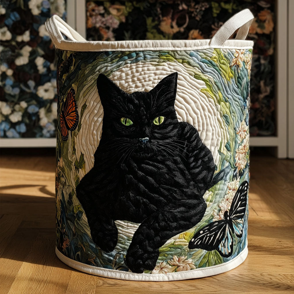 Velvet Shadow Quilted Laundry Basket