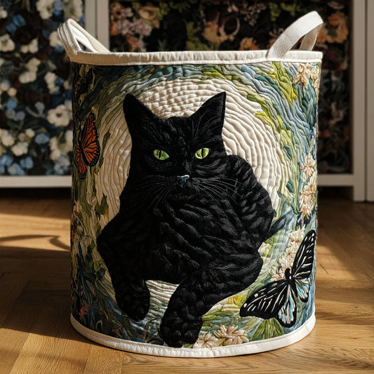 Velvet Shadow Quilted Laundry Basket