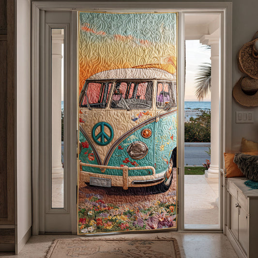 Vintage Roadtrip Quilted Door Cover