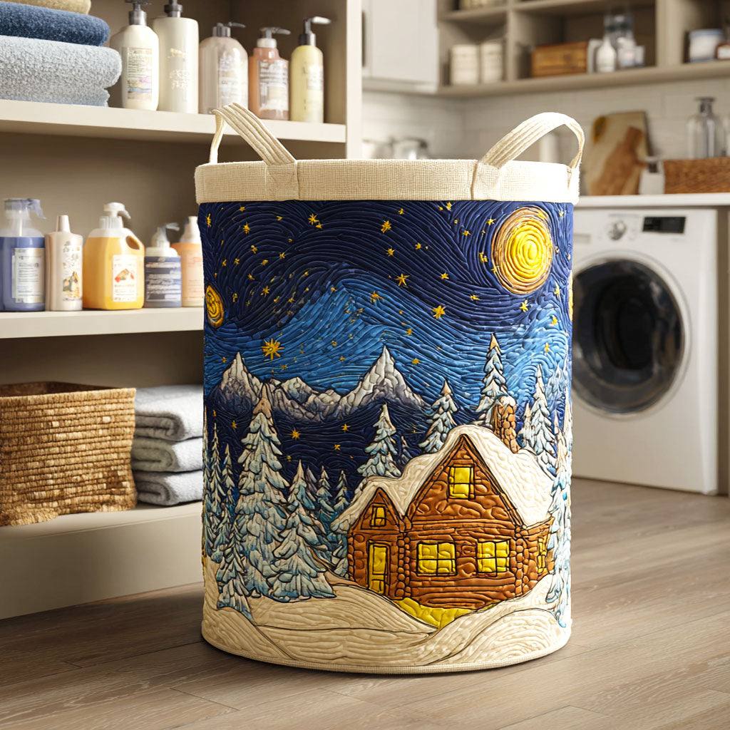 Winter Dream Quilted Laundry Basket