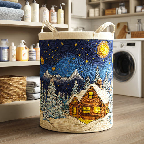 Winter Dream Quilted Laundry Basket