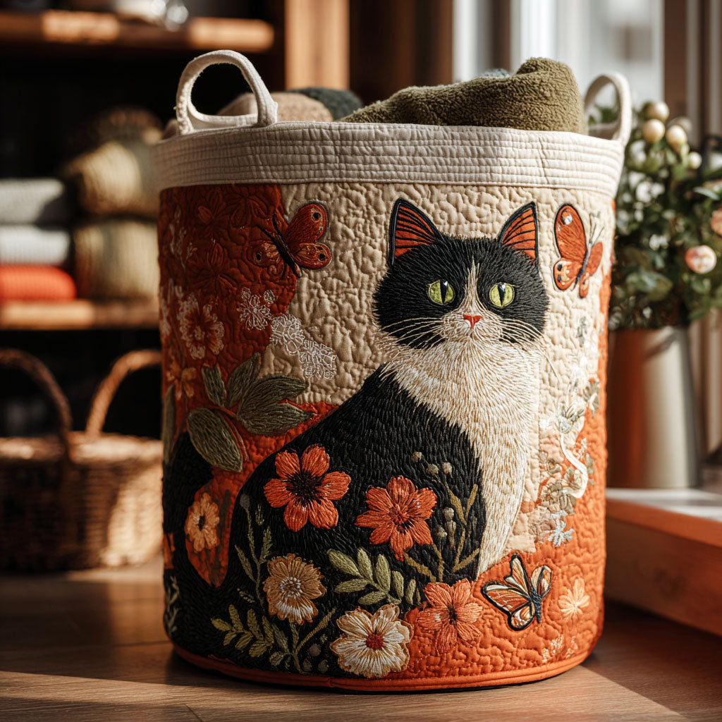 Woodland Whiskers Quilted Laundry Basket