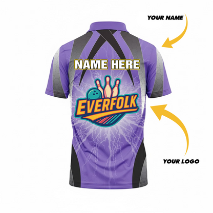 Custom Logo And Name Purple Lightning Jersey