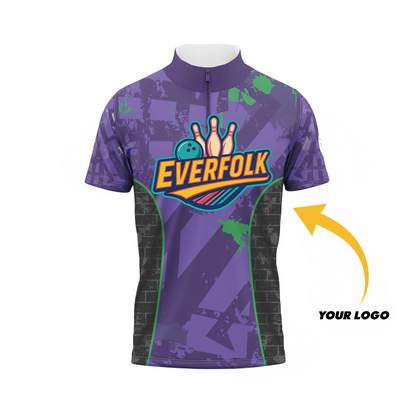 Custom Logo And Name Purple Grey Jersey