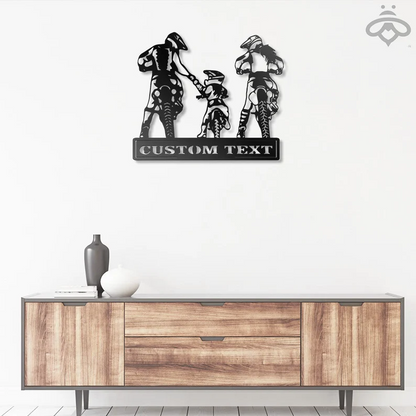 Custom Motocross Family Dad Mom Daughter Metal Wall Art Sign
