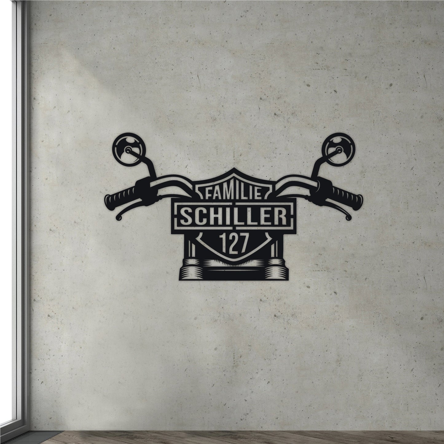 Custom Biker Harley Wall Sign with House Number and Name