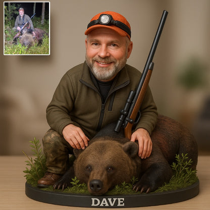 Personalized Deer Hunting Photo Cartoon Style Plaque