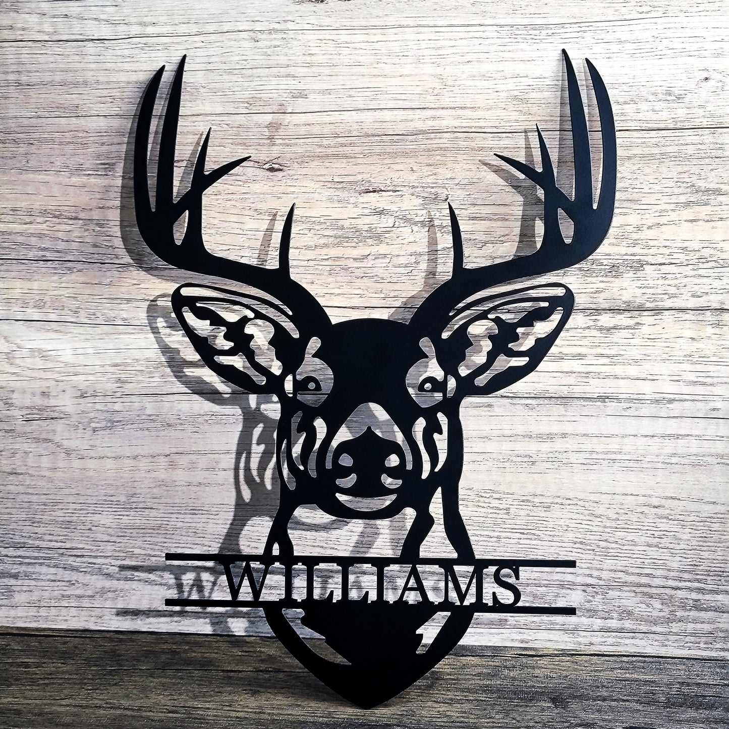 Personalized metal deer head logo