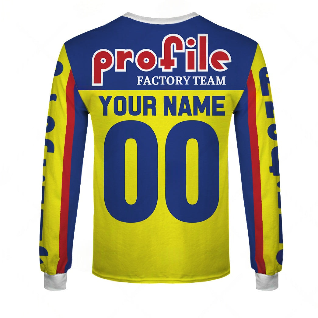 Personalize BMX Profile Racing Factory Team Classic Vintage Retro White Jersey