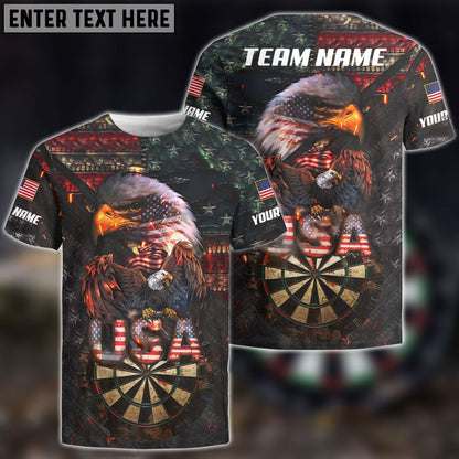 USA Pride Eagle Darts Personalized Name, Team Name Shirt