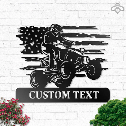 Custom US Quad Dirt Bike Metal Wall Art