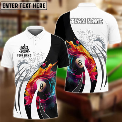 Billiards Ball 8 Colorful Paint Personalized Name Shirt