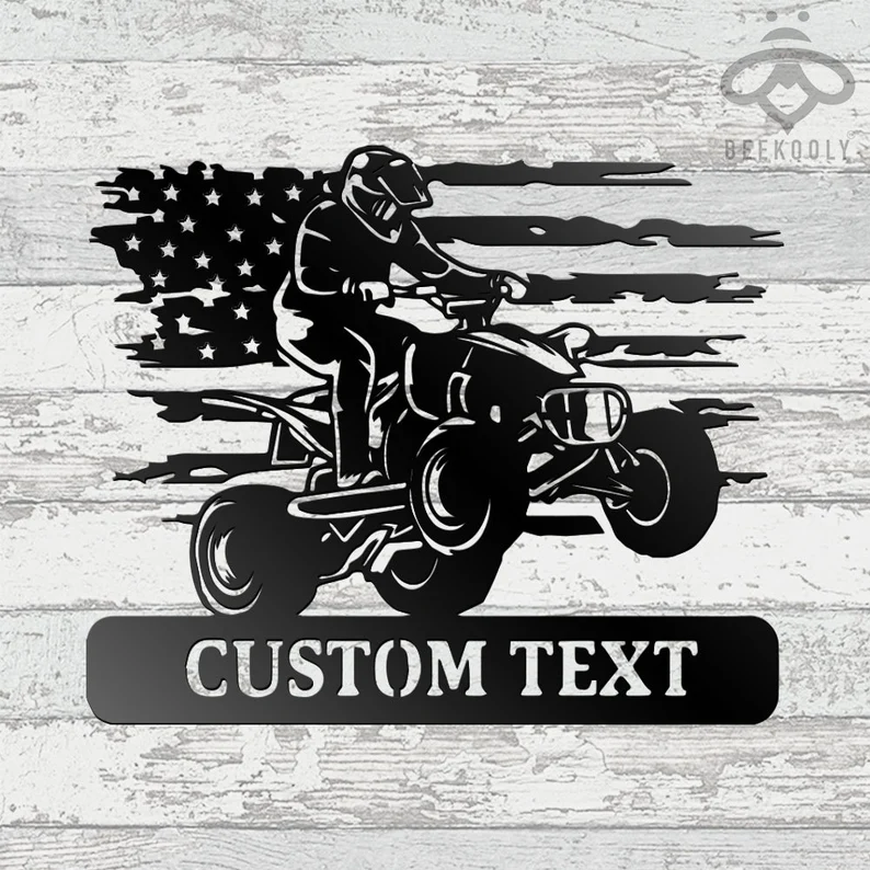 Custom US Quad Dirt Bike Metal Wall Art