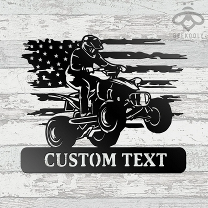 Custom US Quad Dirt Bike Metal Wall Art