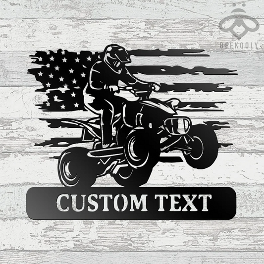 Custom US Quad Dirt Bike Metal Wall Art