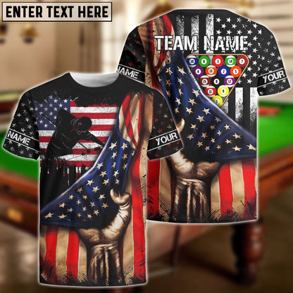 Billiards American Flag 8 Ball Player Personalized Shirt