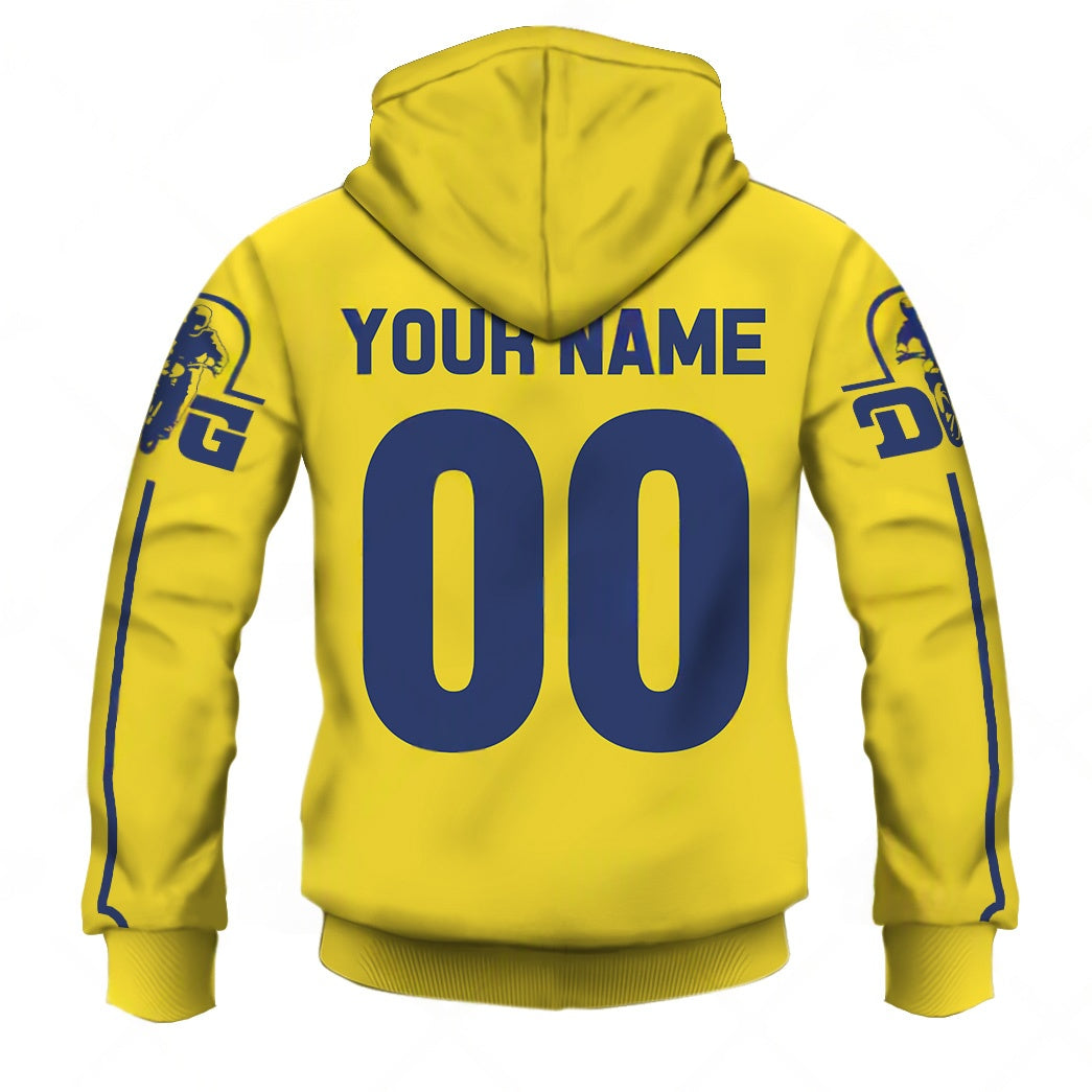 Personalize BMX DG Racing Team Classic Vintage Retro Yellow Jersey