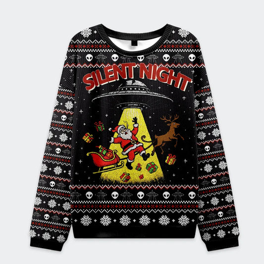 Santa Claus Was Kidnapped By Aliens Christmas Ugly Sweatshirt