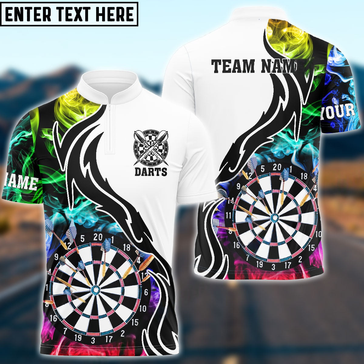Darts Smoke Pattern Personalized Name Shirt