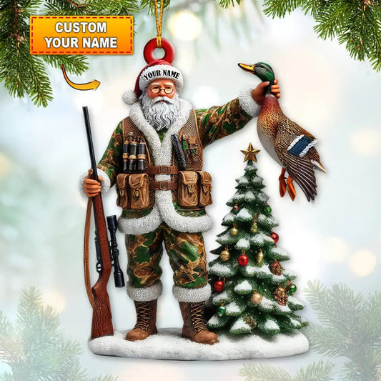 Custom Name Hunting Ornament, Christmas Gift for Animal Hunter