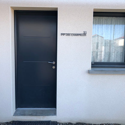 Custom outdoor metal address signs and door signs