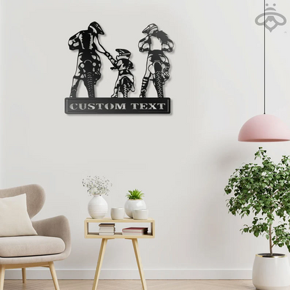Custom Motocross Family Dad Mom Daughter Metal Wall Art Sign
