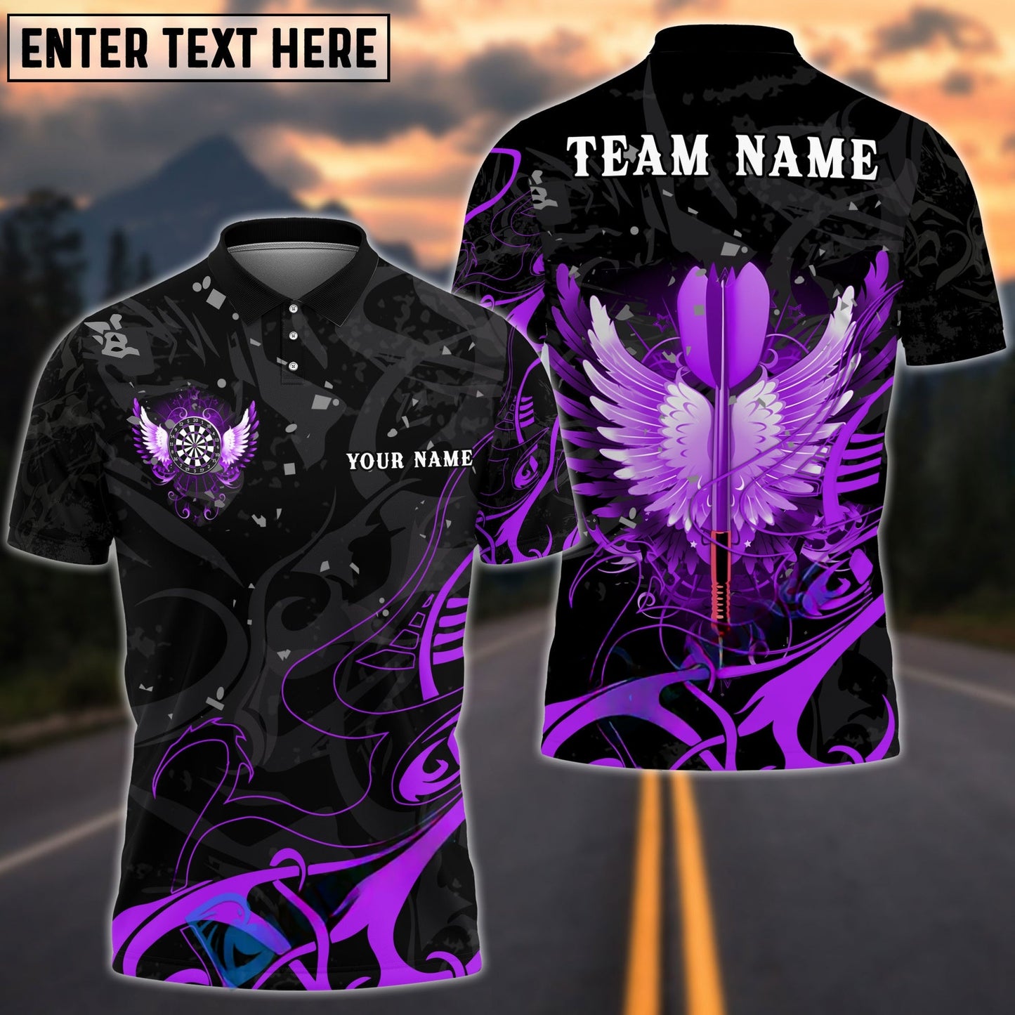 Darts Arrow With Beautiful Wing Personalized Name Shirt