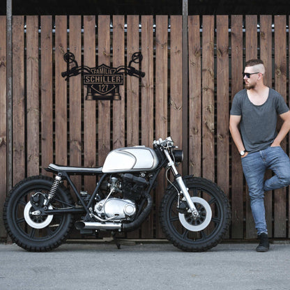 Custom Biker Harley Wall Sign with House Number and Name