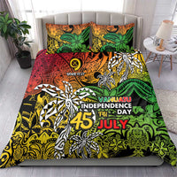 Personalized Vanuatu 45th Independence Anniversary Bedding Set Melanesian Pattern Reggae - Polynesian Pride