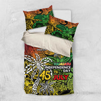 Personalized Vanuatu 45th Independence Anniversary Bedding Set Melanesian Pattern Reggae - Polynesian Pride