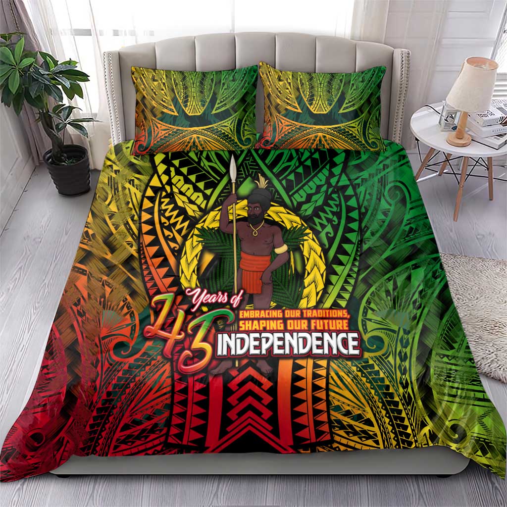 Vanuatu 45th Independence Anniversary Bedding Set Embracing Our Traditions Shaping Our Future