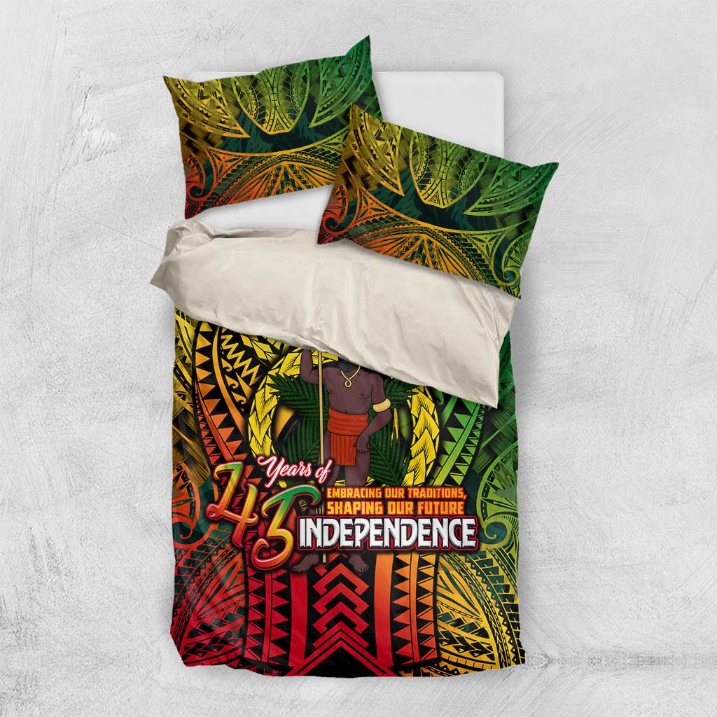 Vanuatu 45th Independence Anniversary Bedding Set Embracing Our Traditions Shaping Our Future