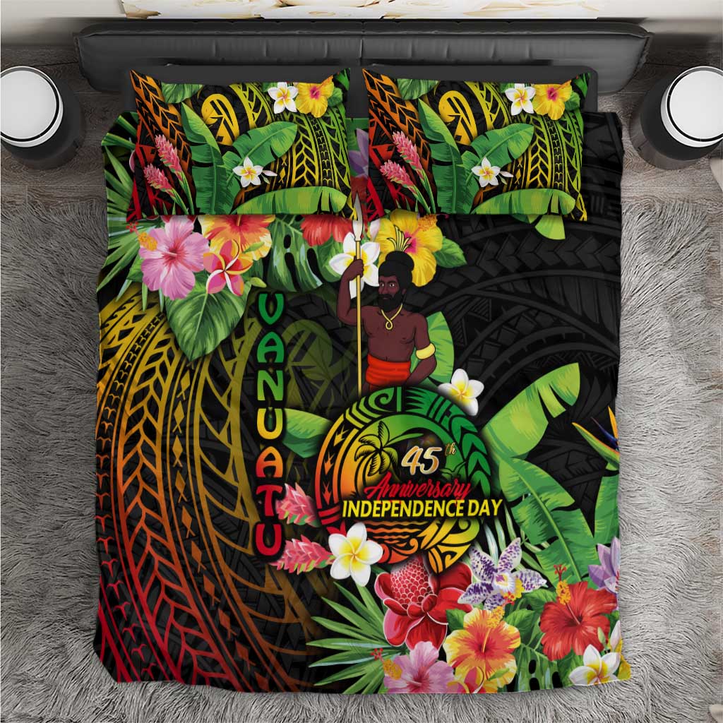 45th Anniversary of Freedom Vanuatu Bedding Set Island Pride Cultural Power Pacific Unity