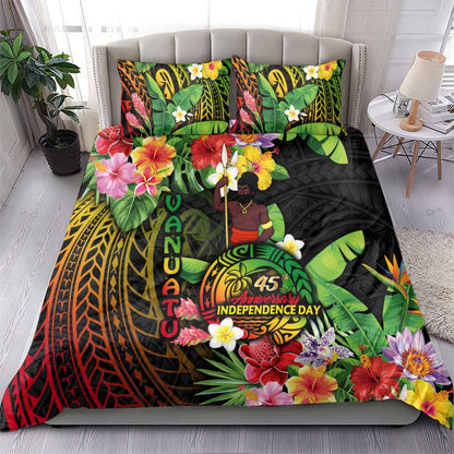 45th Anniversary of Freedom Vanuatu Bedding Set Island Pride Cultural Power Pacific Unity