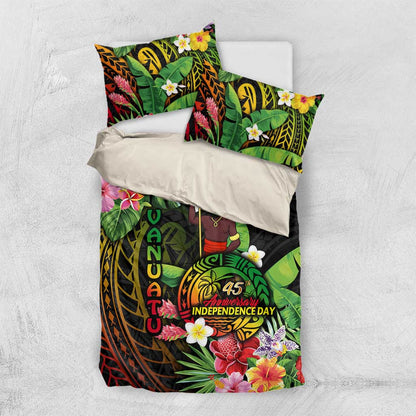 45th Anniversary of Freedom Vanuatu Bedding Set Island Pride Cultural Power Pacific Unity