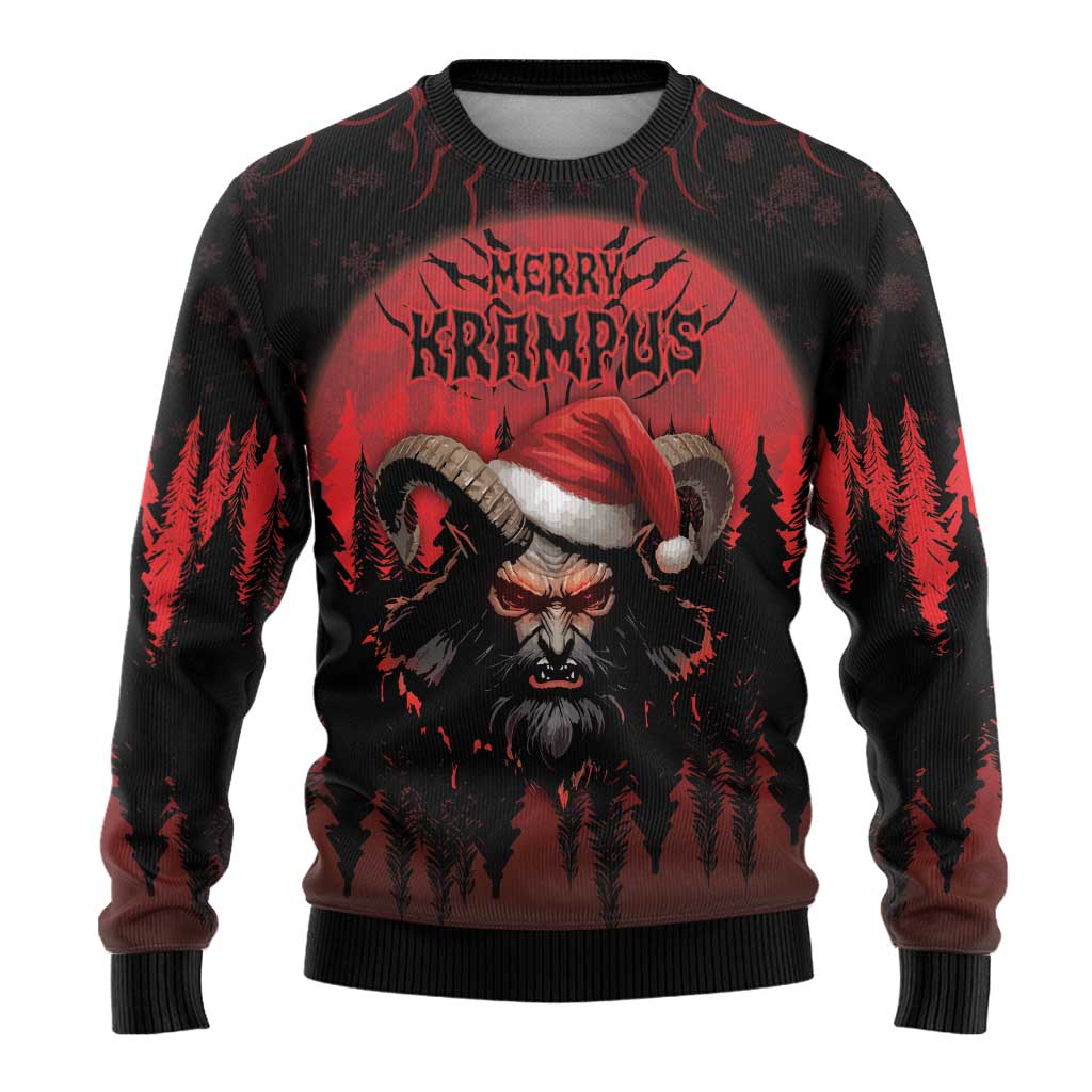 Merry Krampus Ugly Christmas Sweater Dark Grunge Christmas - Wonder Print Shop