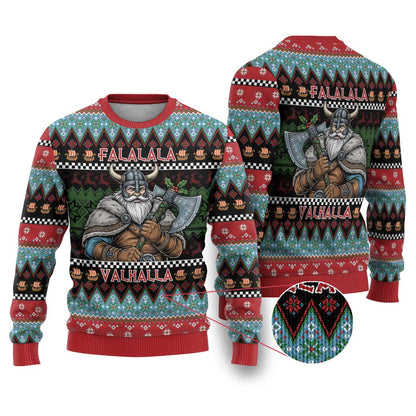 Vikings Christmas Ugly Christmas Sweater Warrior Santa - Wonder Print Shop