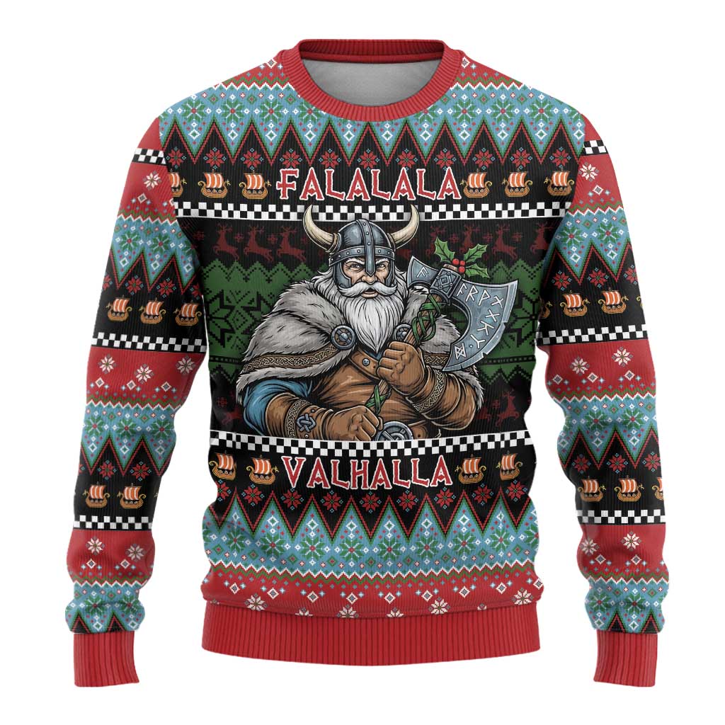 Vikings Christmas Ugly Christmas Sweater Warrior Santa - Wonder Print Shop