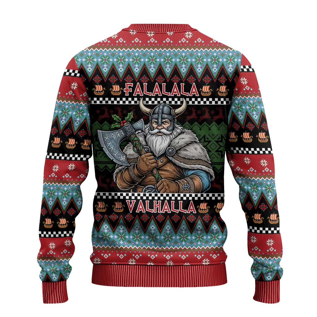 Vikings Christmas Ugly Christmas Sweater Warrior Santa - Wonder Print Shop
