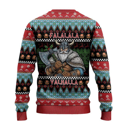 Vikings Christmas Ugly Christmas Sweater Warrior Santa - Wonder Print Shop
