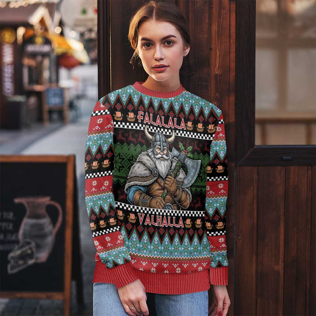 Vikings Christmas Ugly Christmas Sweater Warrior Santa - Wonder Print Shop
